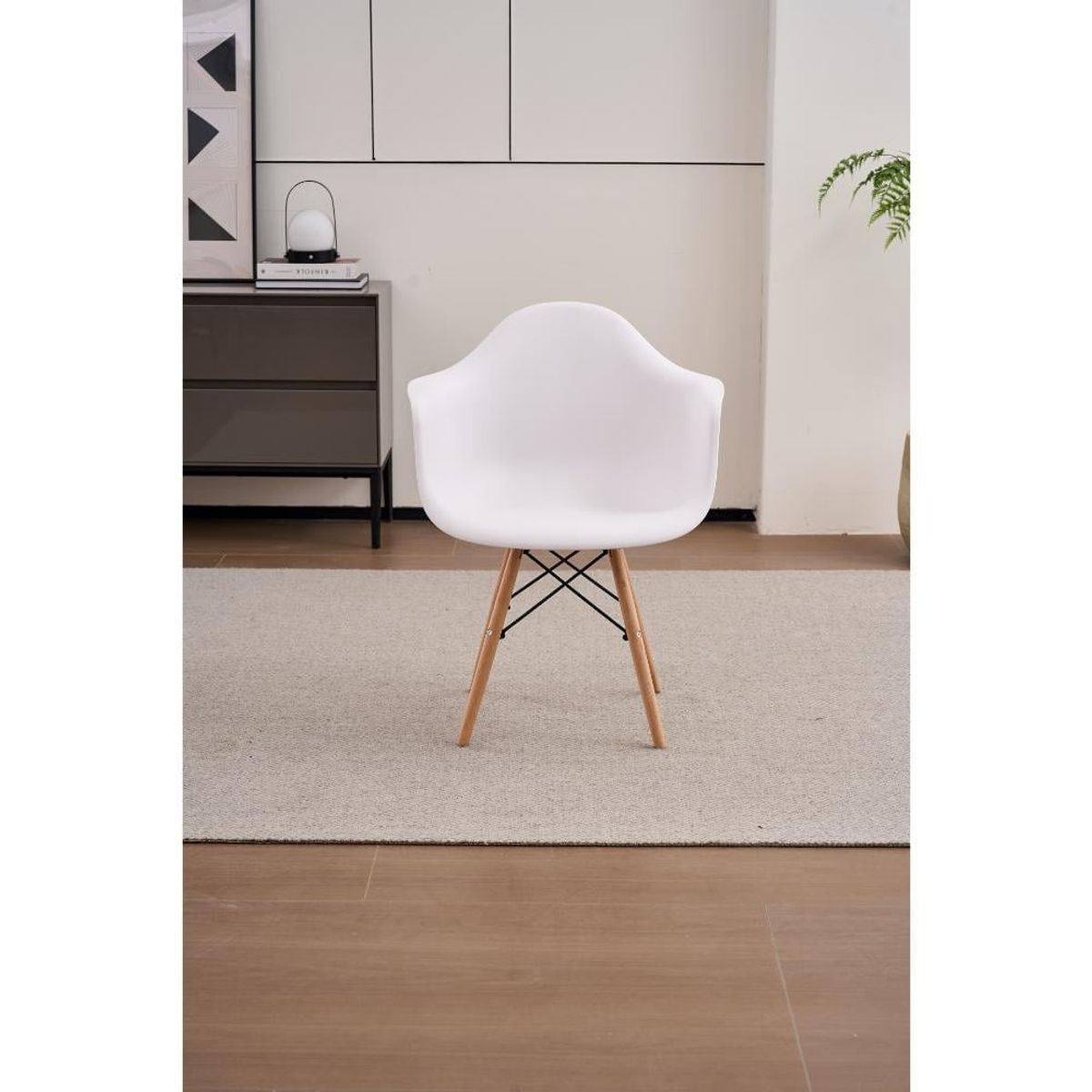 GENERICO - Silla Delia Color Blanco Con espaldar y patas en Madera