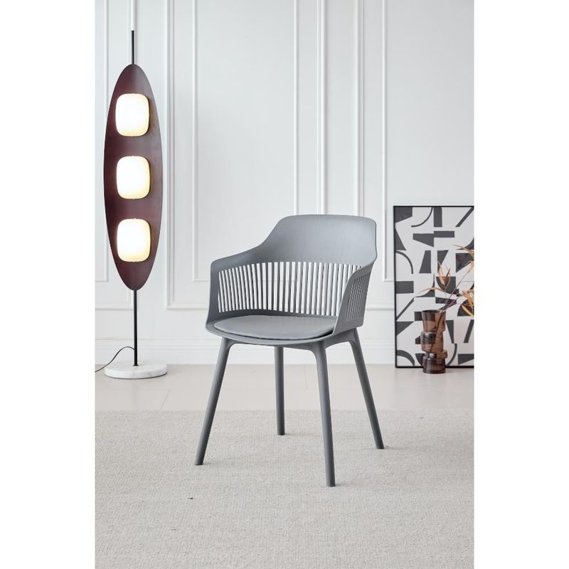 GENERICO - Silla Con Cojin Max Color Gris Oscuro Con espaldar y cojín