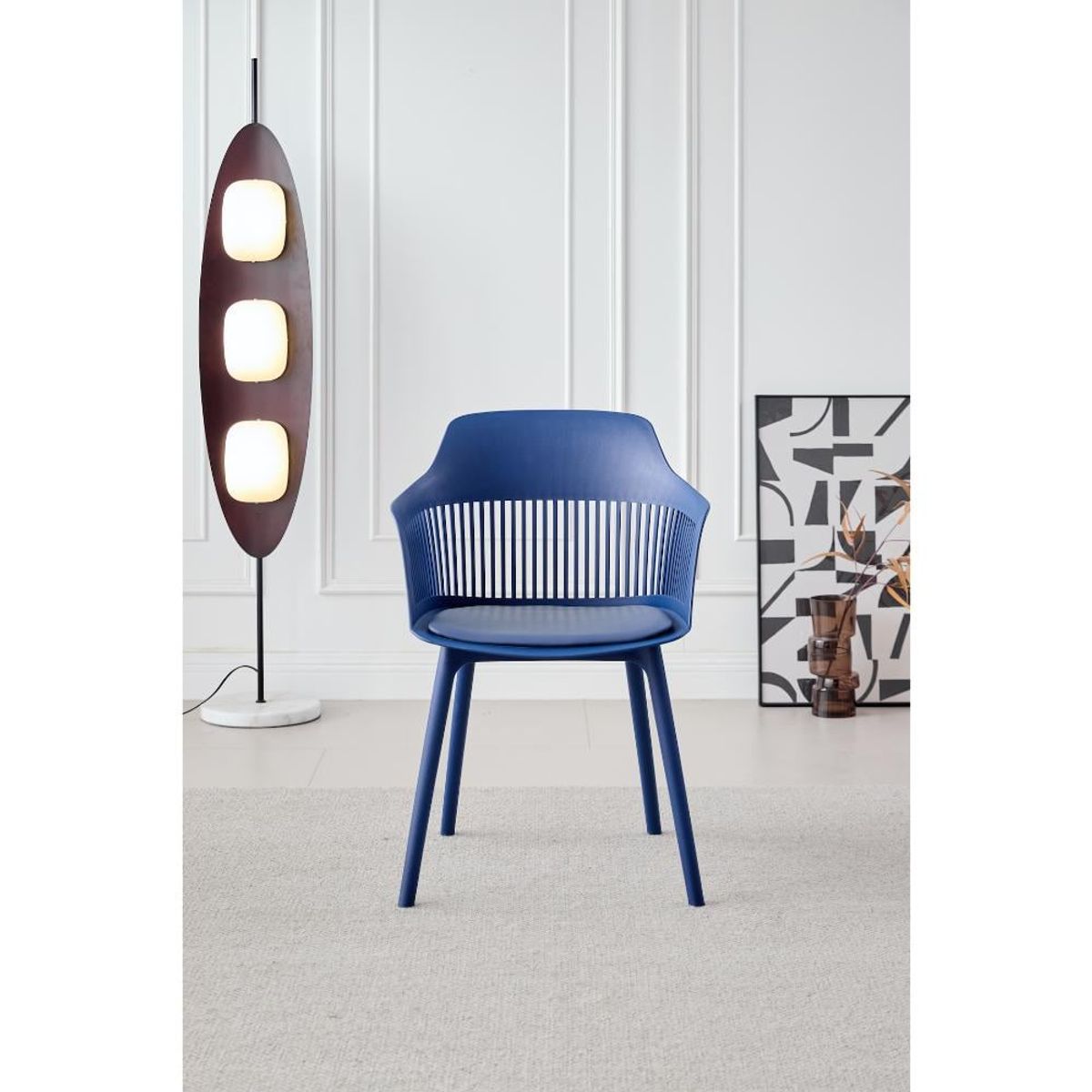 GENERICO - Silla Con Cojin Max Color Azul Con espaldar y cojín