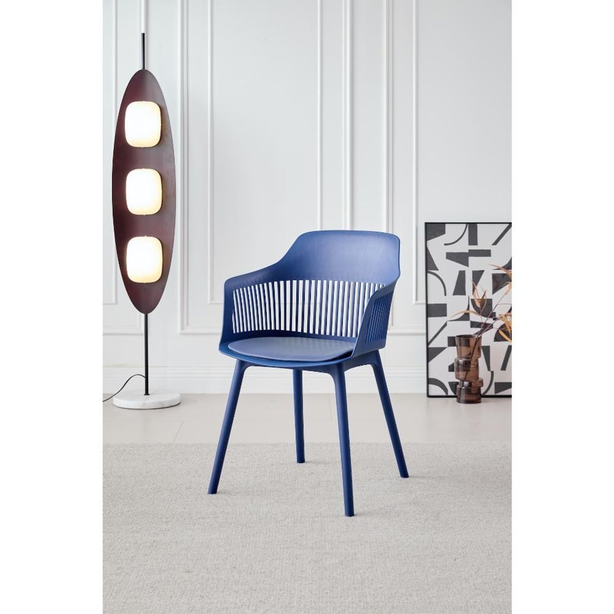 GENERICO - Silla Con Cojin Max Color Azul Con espaldar y cojín