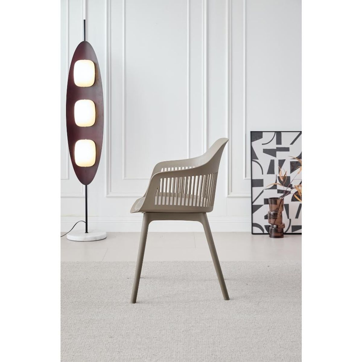 GENERICO - Silla Con Cojin Max Color Taupe Con espaldar y cojín