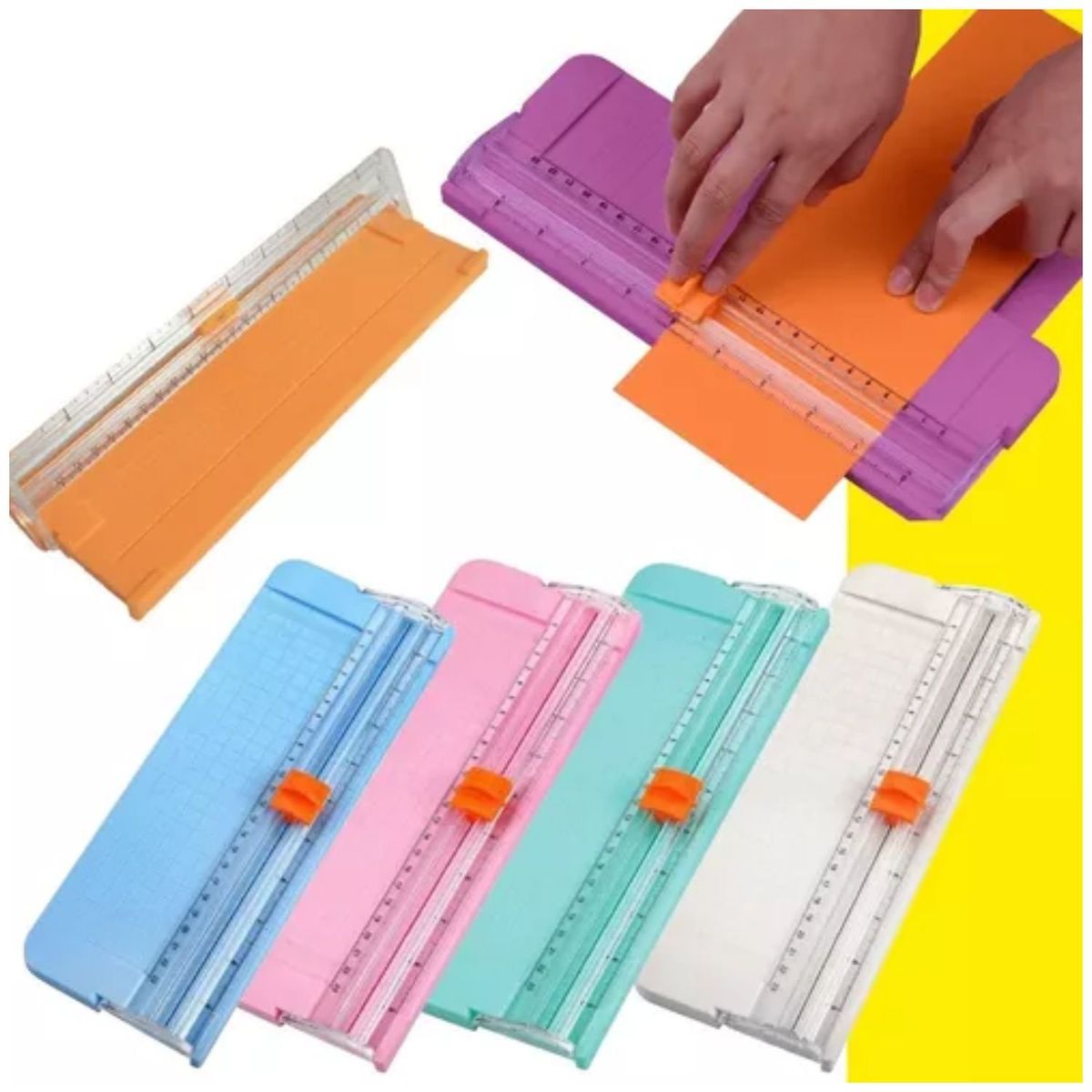 GENERICO - Cortador Guillotina De Papel Regla Plegable Pequeña Portatil