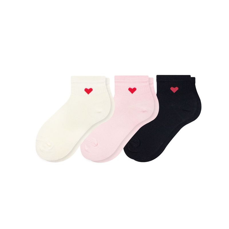 MR HAPPY - Media Calcetin Tobillera De Corazón Mr Happy Pack X 3