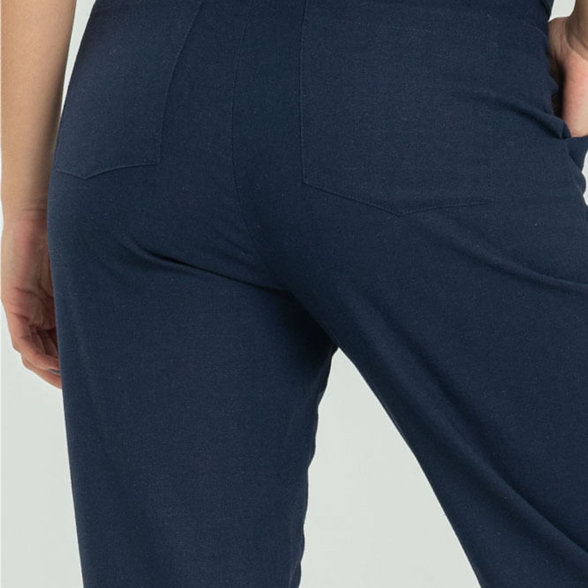 RAGGED - Pantalon lino cinturon Azul oscuro Ragged.