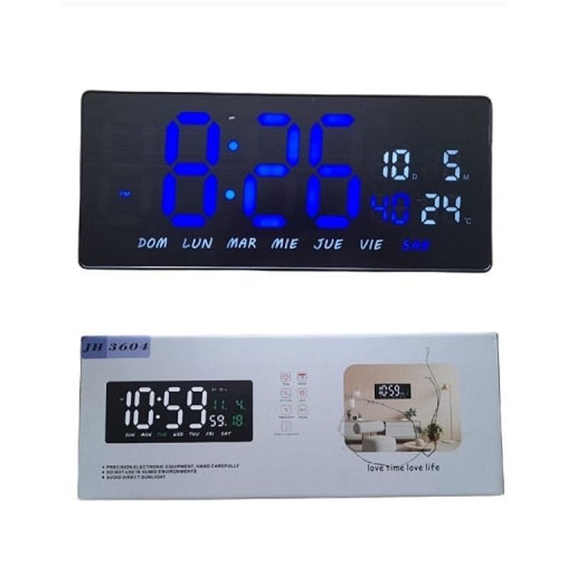 GENERICO - RELOJ DIGITAL PARA MESA O PARED REF JH3604 COLOR AZUL