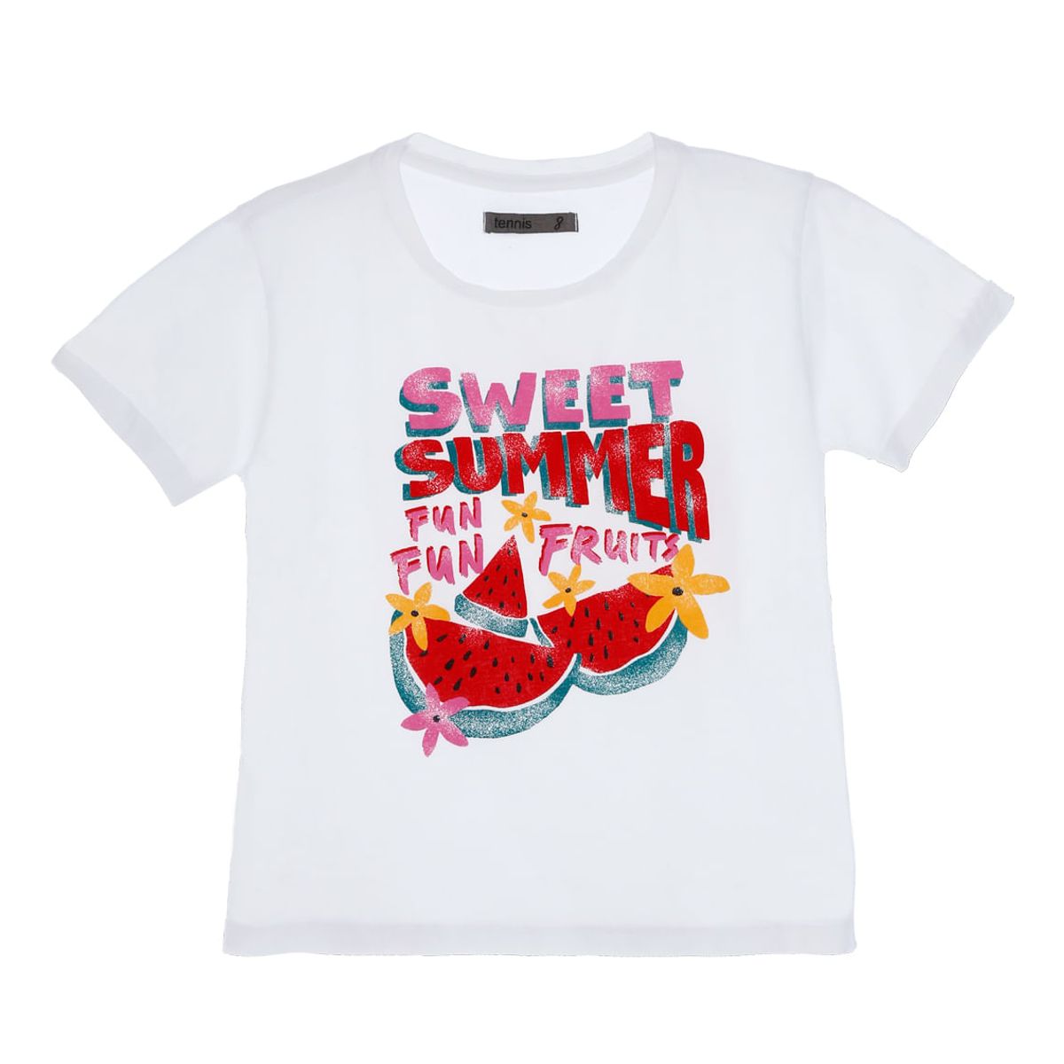 TENNIS - Camiseta estampada blanca para niña