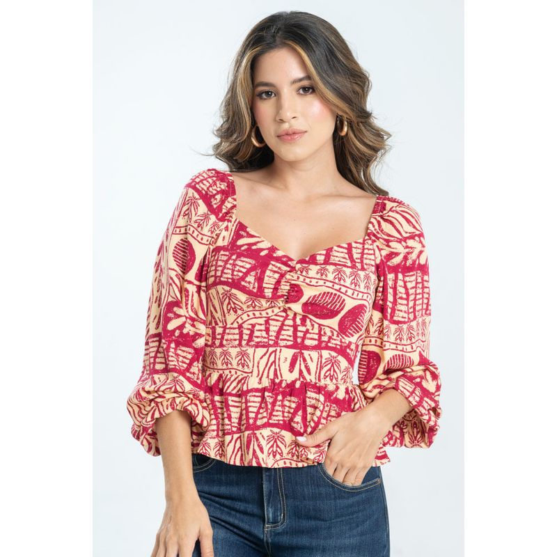 RAGGED - Blusa kenda Rojo vino Ragged