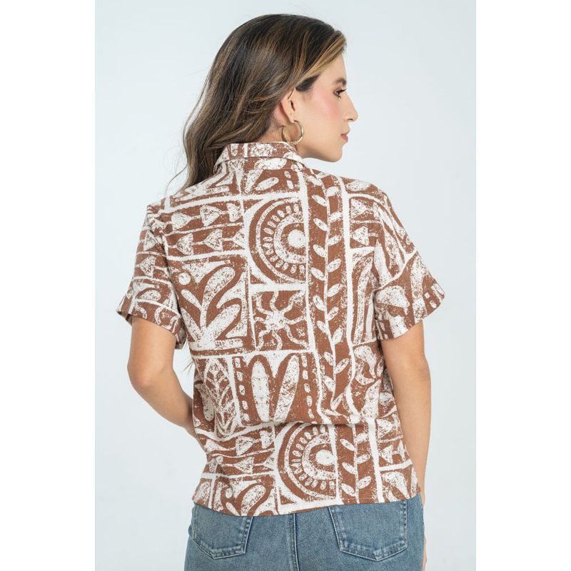 RAGGED - Camisa mangle Cafe puro Ragged