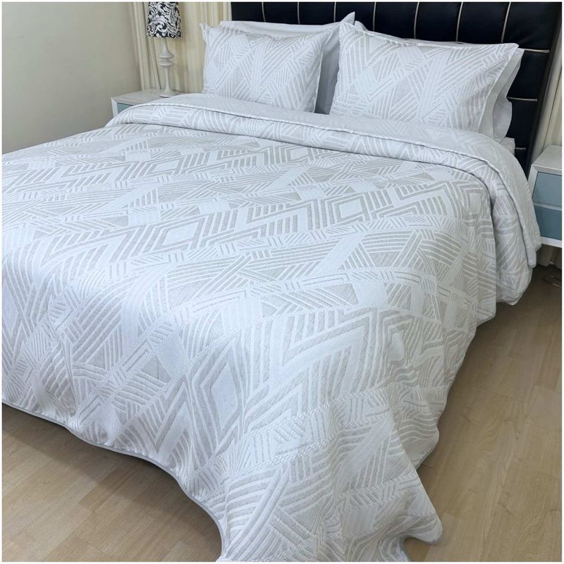 KARYTEX - Sobrecama Doble Faz Maja Geométrico Natural Cama King