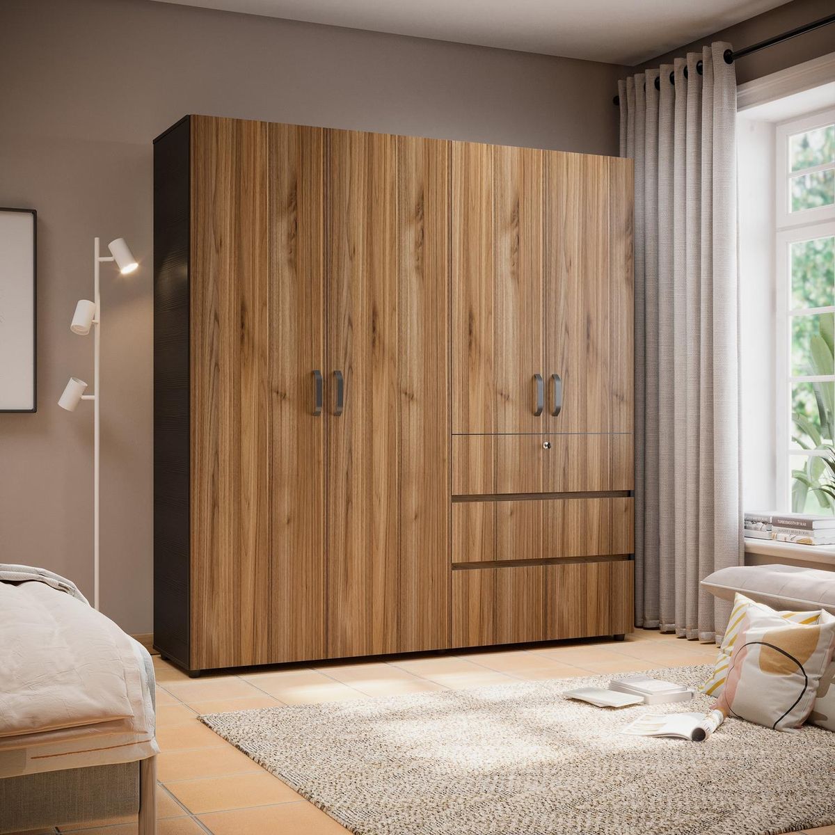 MADERKIT - Armario Riga 190 cm Gales Wengue