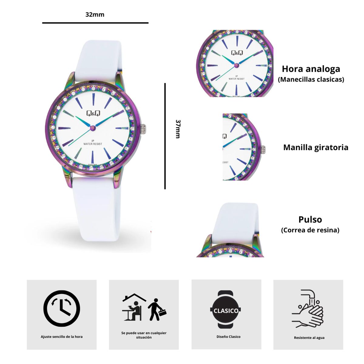 Q&Q - Reloj Q&Q QZ35J805Y Diseño Casual