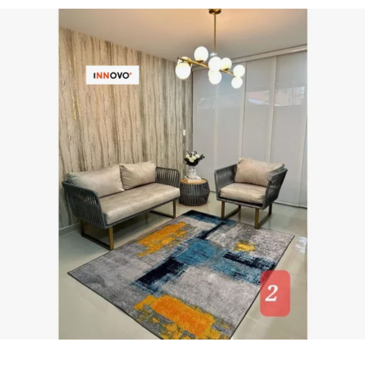 INNOVA - Tapete Decorativo Antideslizante Artistic Elegans Twu 2 Mt X 1.5 Mt