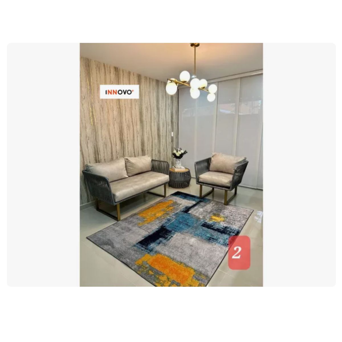 INNOVA - Tapete Decorativo Antideslizante Artistic Elegans Twu 2 Mt X 1.5 Mt