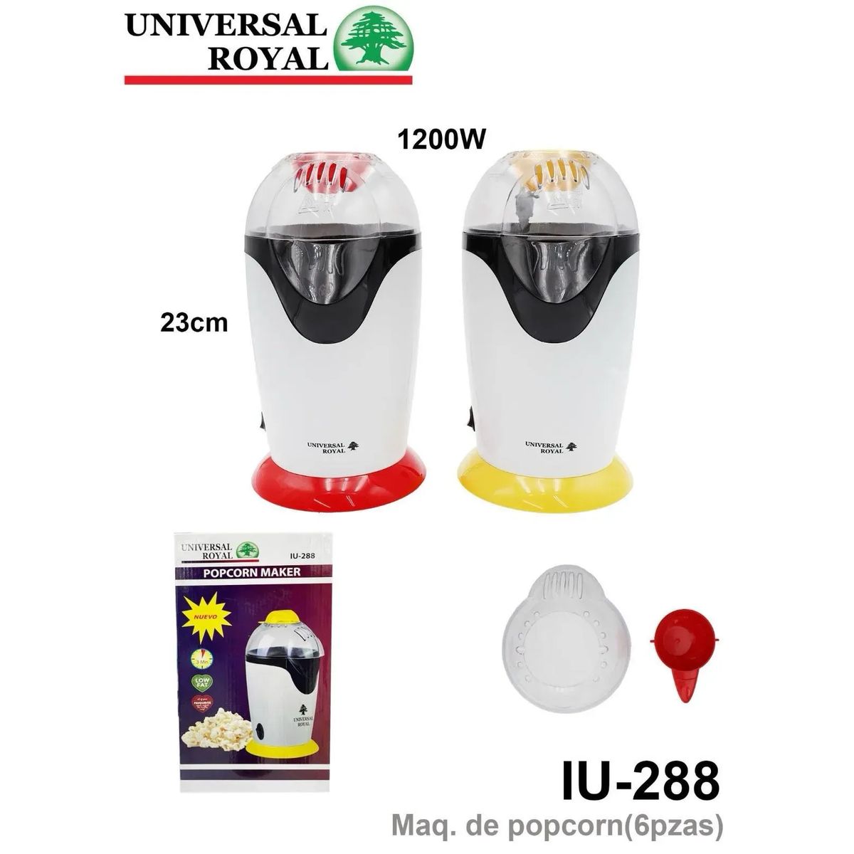 UNIVERSAL ROYAL - Crispetera Universal Royal Sin Aceite Color Blanco Iu-288