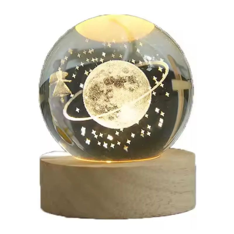 GENERICO - Lámpara En Bola De Cristal 3d Planeta Tierra L10