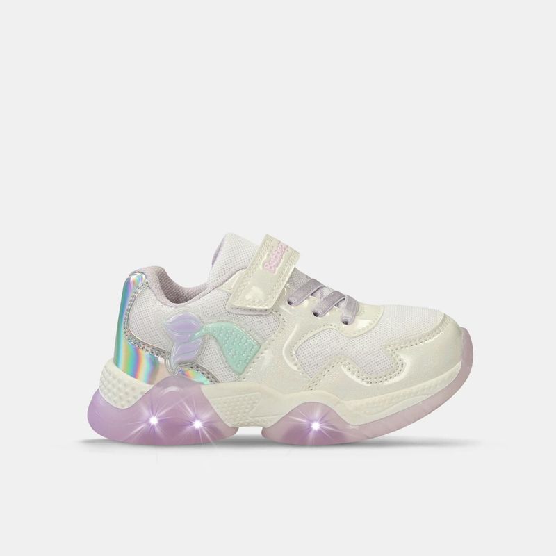 BUBBLE GUMMERS - Tenis Con Luces Infantil Para Niña Bubblegummers Blanco Tuna Alpha Light 22-25