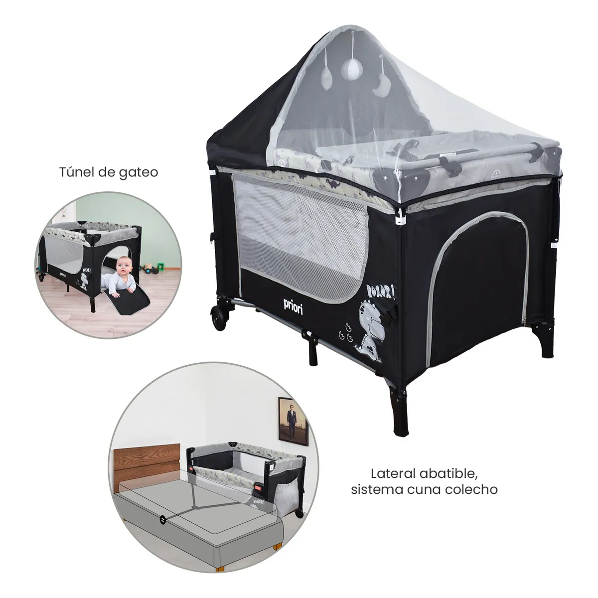 PRIORI - Corral Cuna Colecho Priori Madison Negro