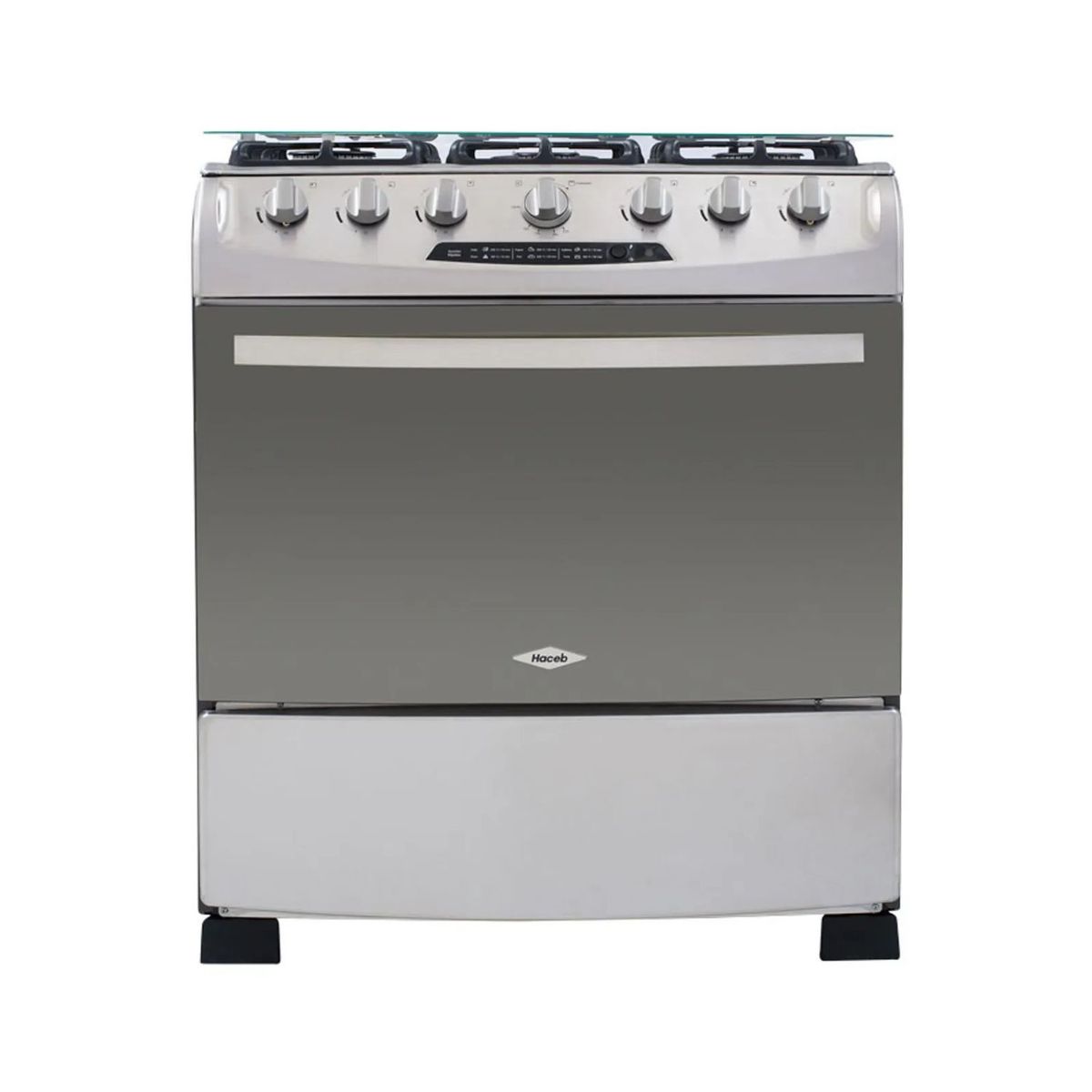 HACEB - Estufa de Piso HACEB 6 Puestos 76cm Gas Natural OREGANO Inox