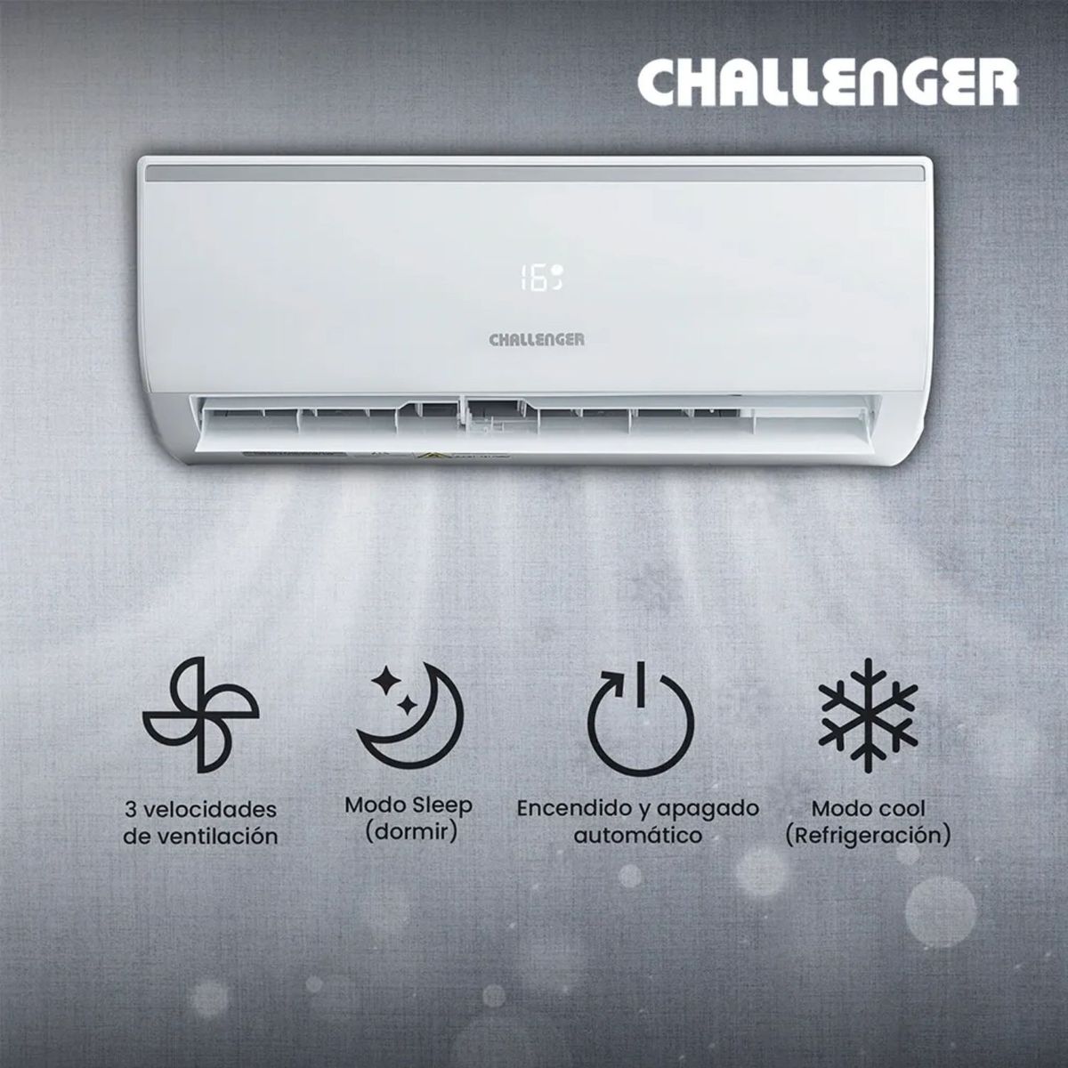 CHALLENGER - Aire Acondicionado 9000 BTU OnOff 115V CHALLENGER CA9KBL1