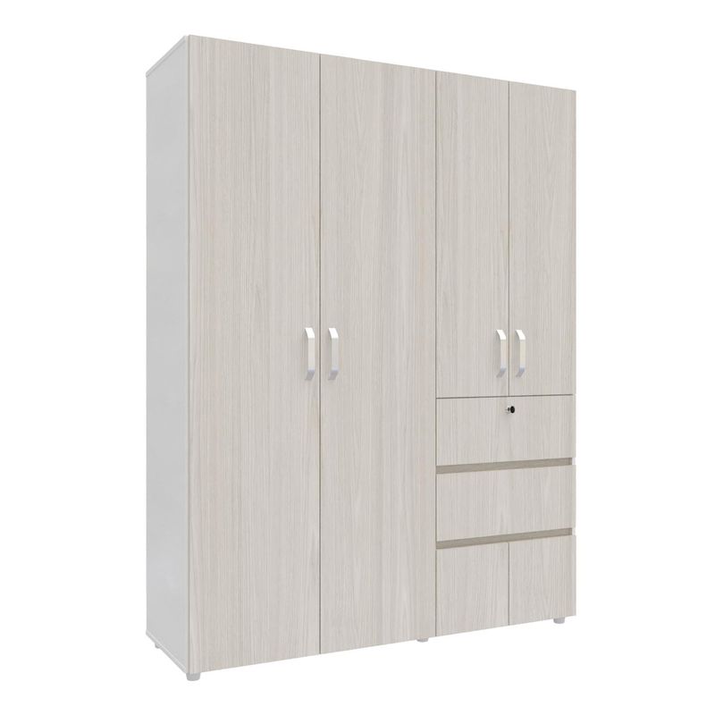 MADERKIT - Armario Riga 150cm Niebla Blanco