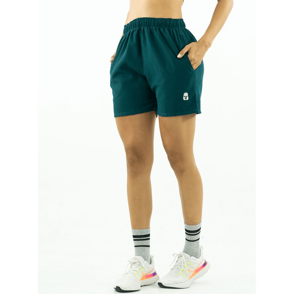 NO RULES - SHORT DEPORTIVO AJUSTADO UNISEX VERDE ESMERALDA.