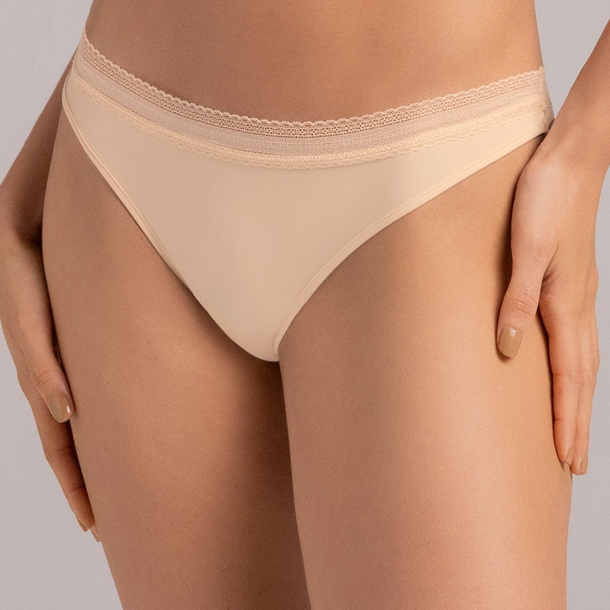 TOUCHE LINGERIE - Panty Brasilero En Microfibra Y Encaje Ref.  2111051