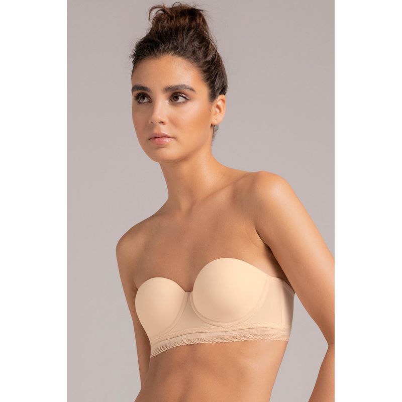 TOUCHE LINGERIE - Brasier Strapless En Microfibra Y Encaje Ref.  2411051
