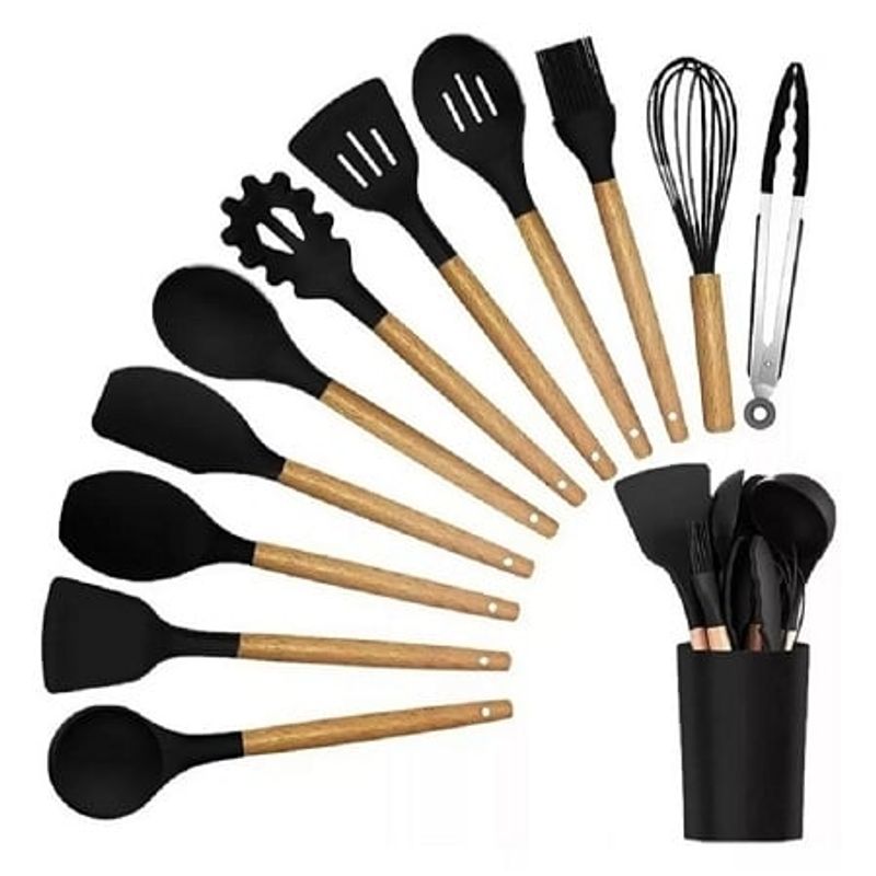 GENERICO - CUCHARONES DE COCINA COLOR NEGRO