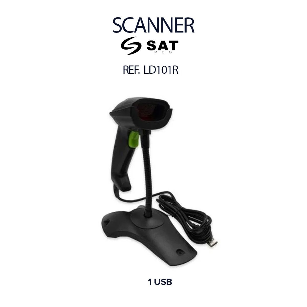 SAT - SCANNER SAT CODIGO DE BARRAS LD101R + 1 USB