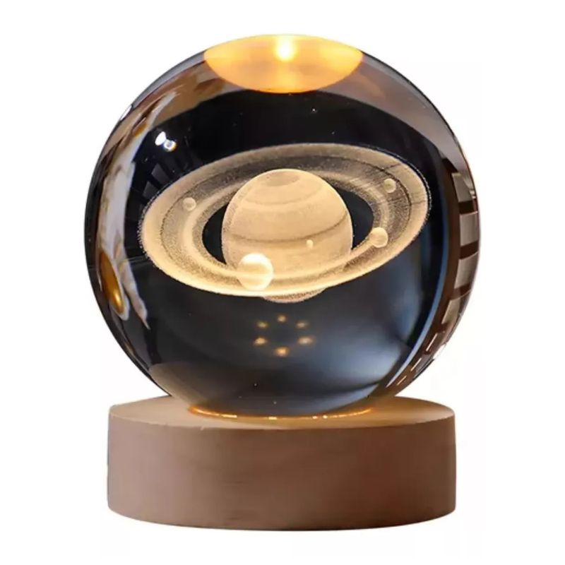 GENERICO - Lámpara En Bola De Cristal 3d Saturno L11