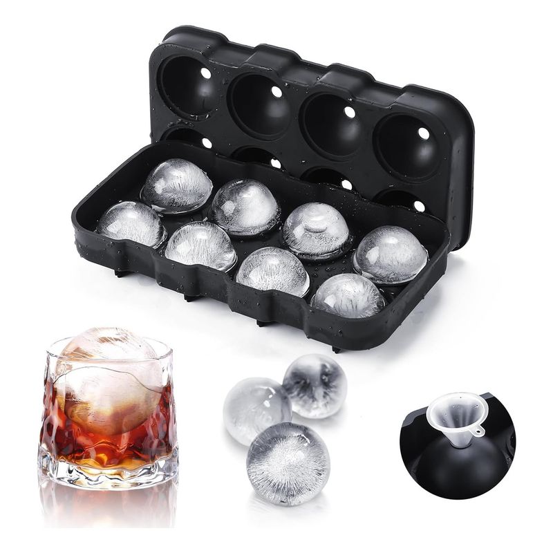 HOME ACCENTS - Molde De Hielo x8 Esferas Embudo Incluido Decoración Bebidas