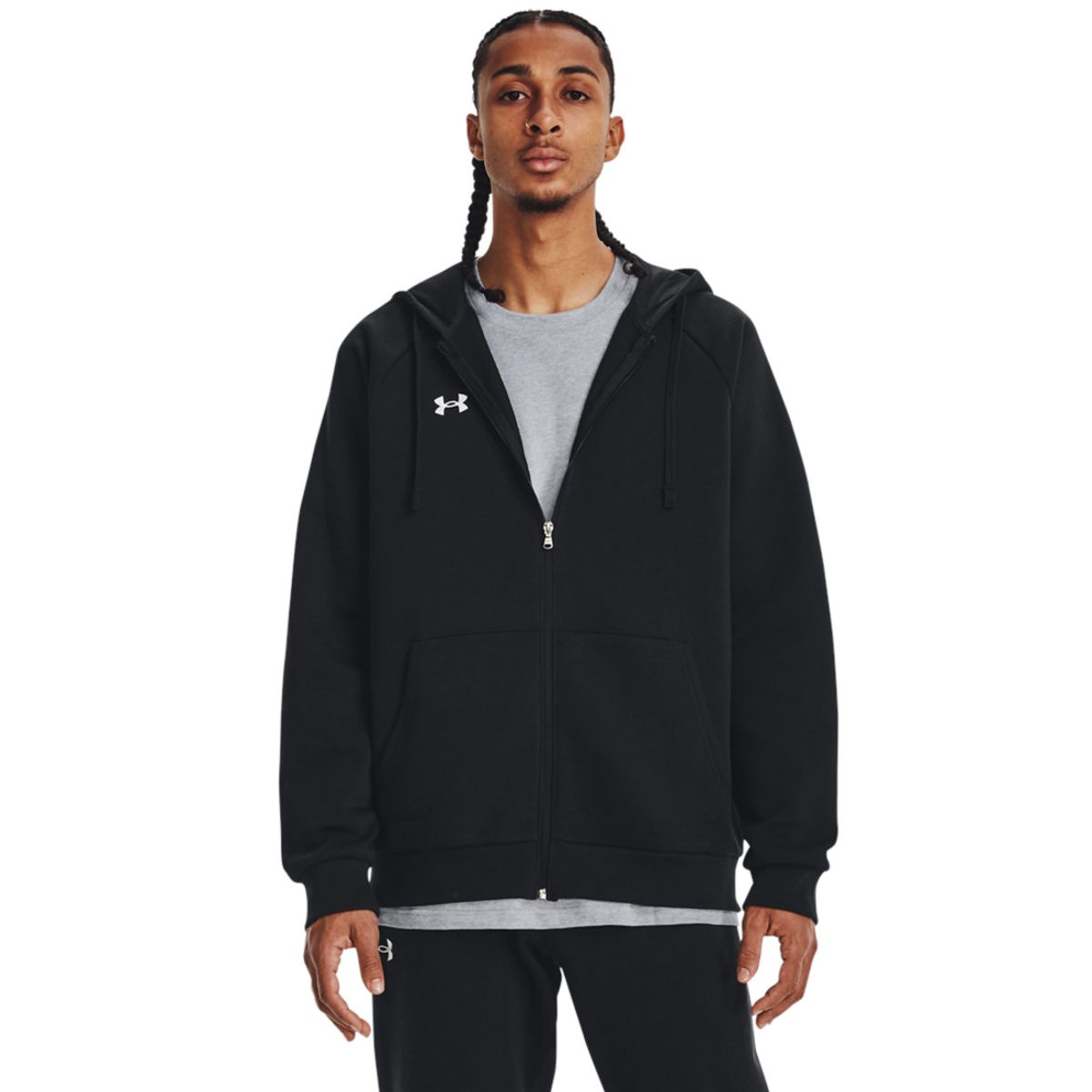 UNDER ARMOUR - Buzo Hombre UNDER ARMOUR RIVAL FLCE FZ HOODIE Negro UNDER ARMOUR