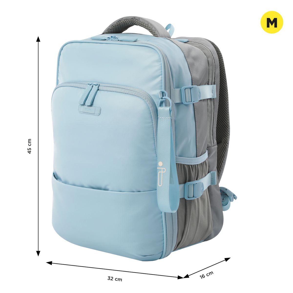 TOTTO - Morral de mano para viaje Multifuncional trip Azul Negro