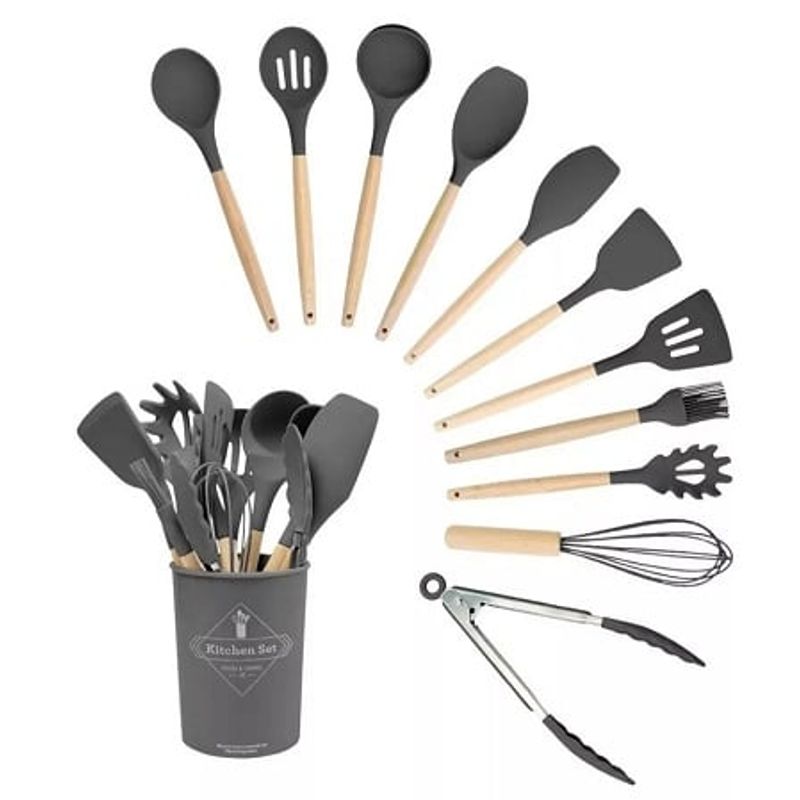 GENERICO - CUCHARONES DE COCINA COLOR GRIS