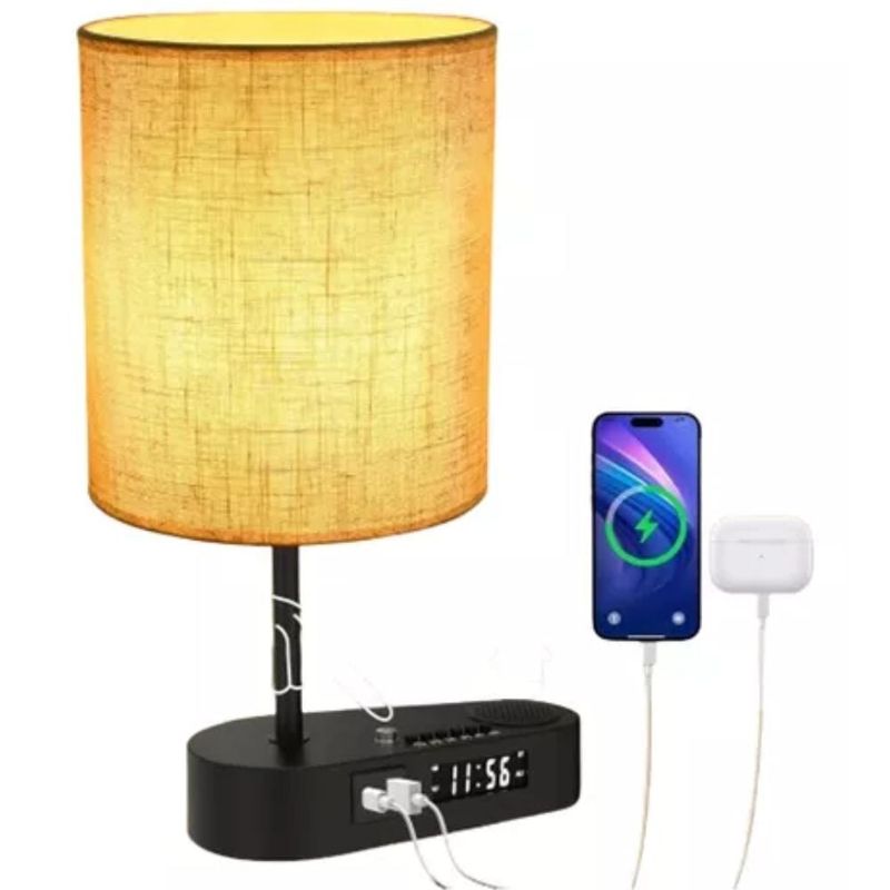 GENERICO - Lampara Mesita De Noche Cargador Tipo C Usb Mesa De Noche