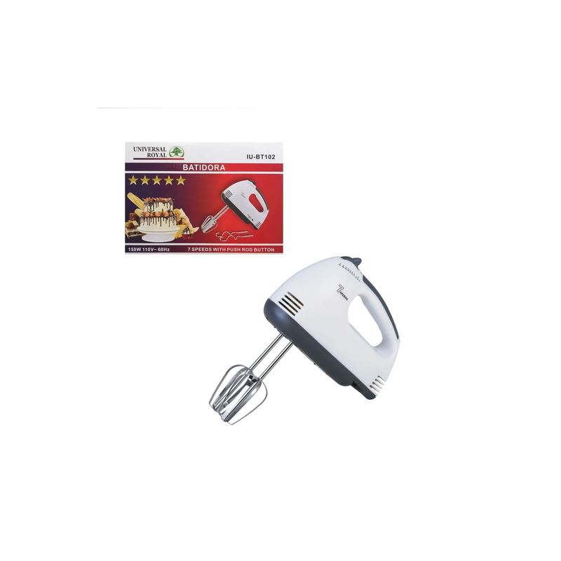 UNIVERSAL ROYAL - Batidora Universal Royal Iu-bt102 Blanca 150w 7 Velocidades