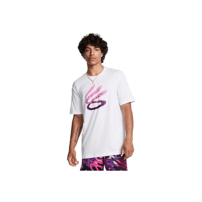 UNDER ARMOUR - Camiseta Hombre UNDER ARMOUR CURRY LOGO TREND TEE Blanco UNDER ARMOUR.