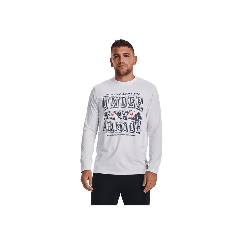 UNDER ARMOUR - Camiseta Hombre UNDER ARMOUR RUN LIKE A LONG SLEE Blanco UNDER ARMOUR.