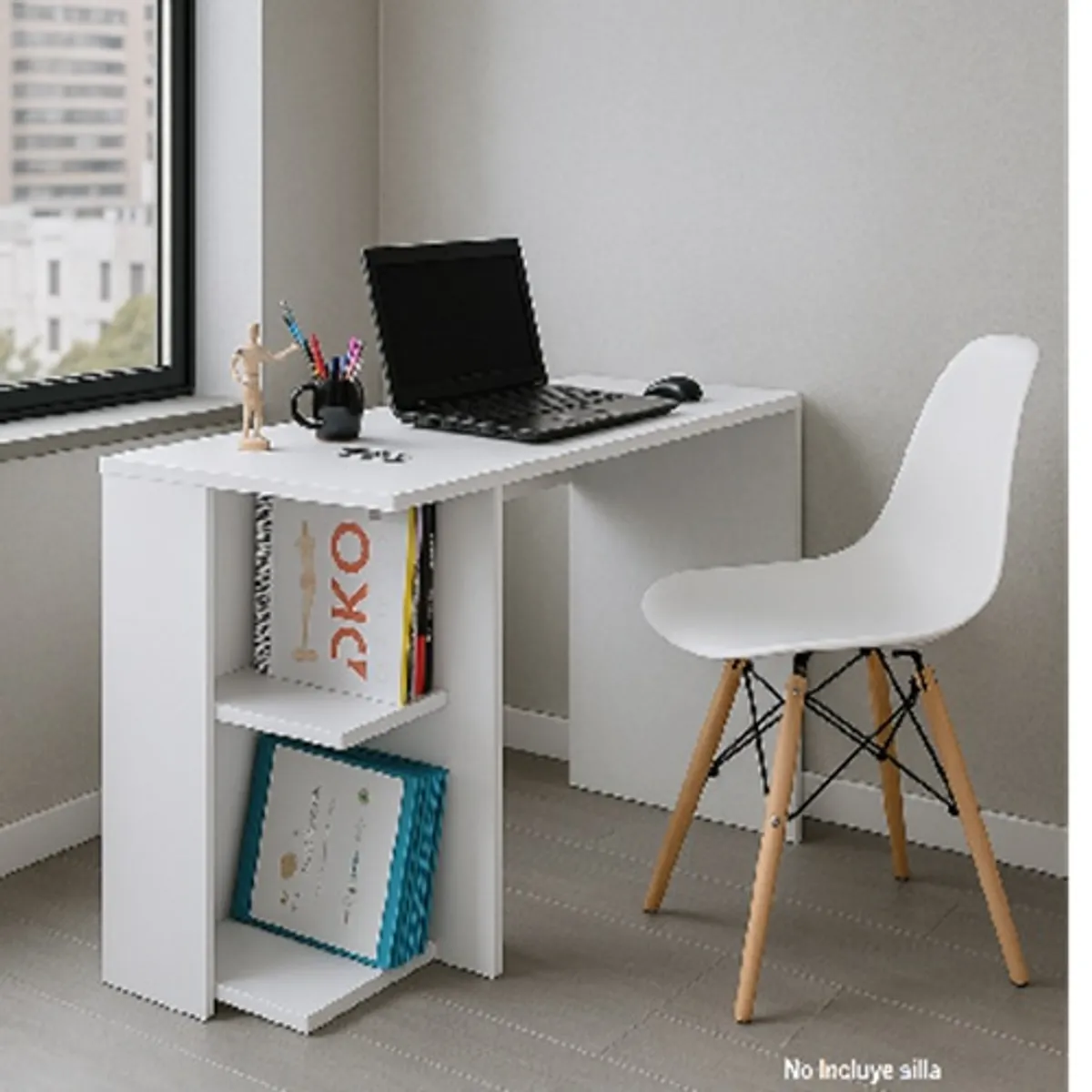 DKO DESIGN - Escritorio Moderno Tony 75x80x40 cm Blanco