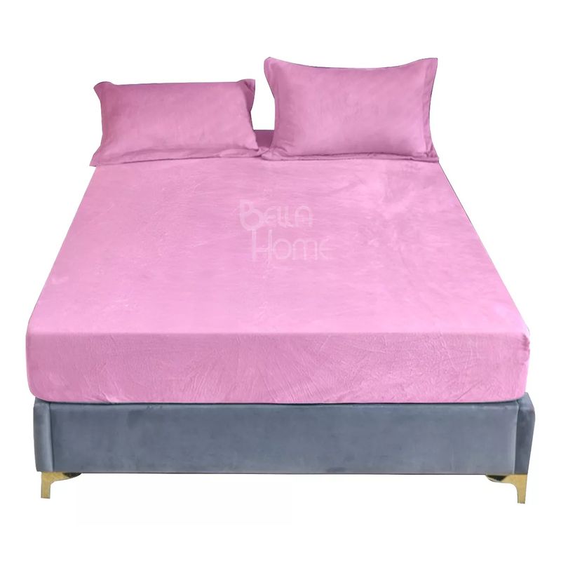 GENERICO - Sábana Ajustable Térmica Cama Semidoble Ultra suave Invierno Rosado