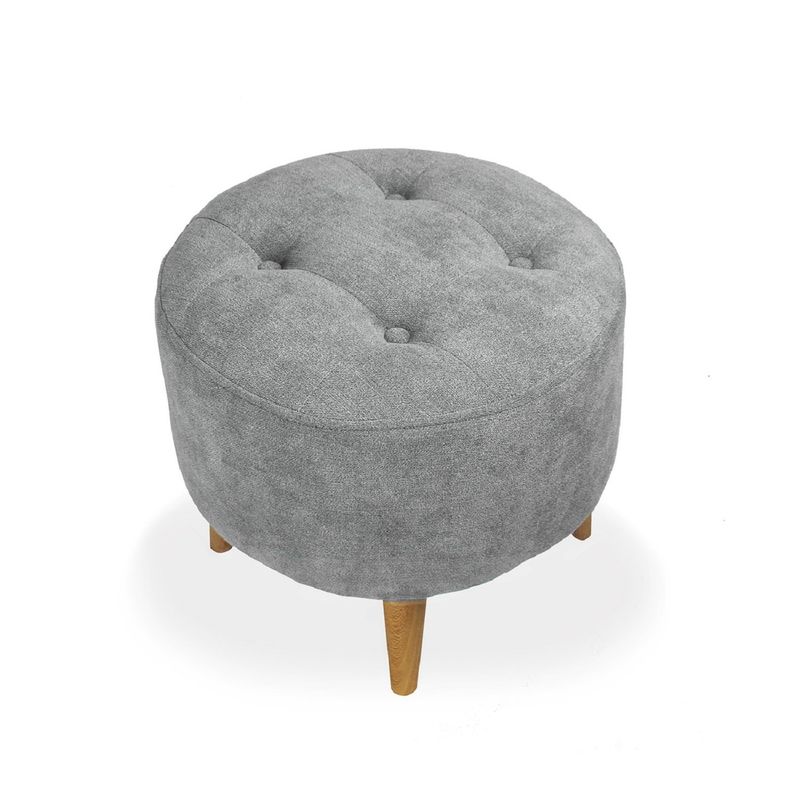 DKO DESIGN - Puff Redondo 4 patas 40x40x40 Gris falcon