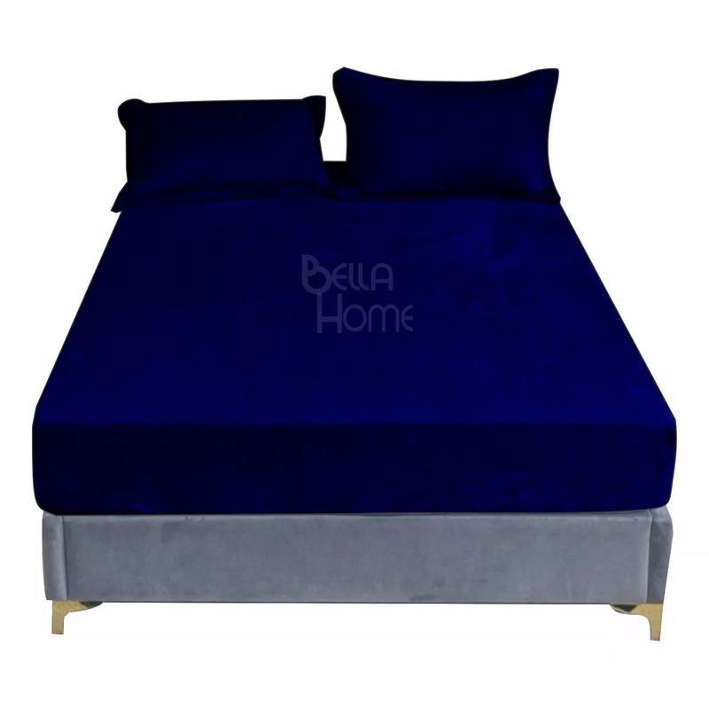 GENERICO - Sábana Ajustable Térmica Cama Semidoble Ultra suave Azul Oscuro