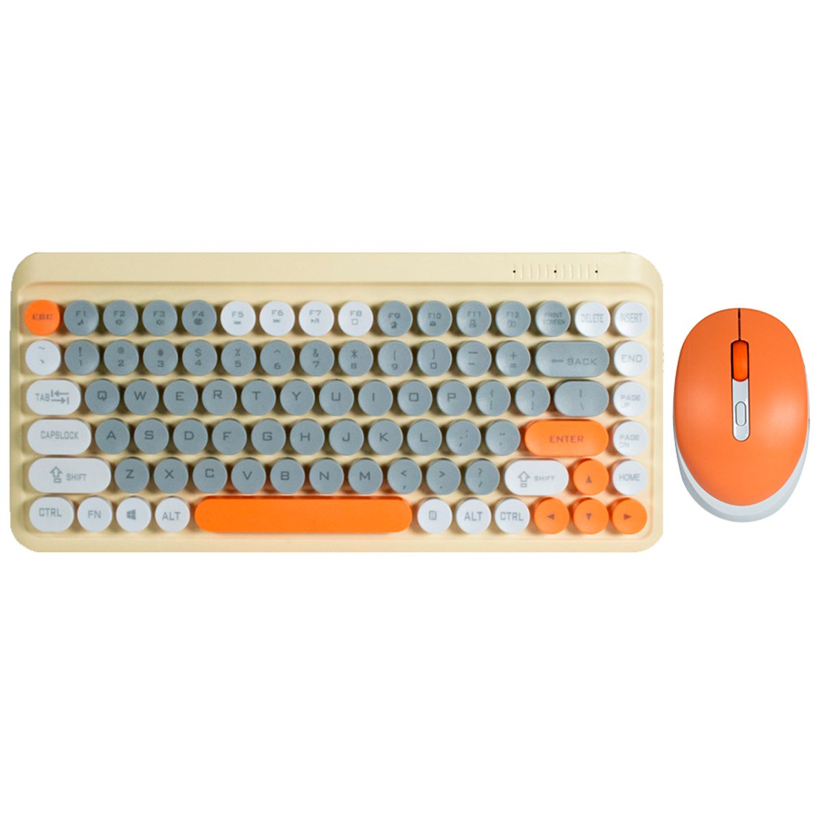 GENERICO - Combo Teclado y Mouse Inalambrico T968 Naranja Mixed