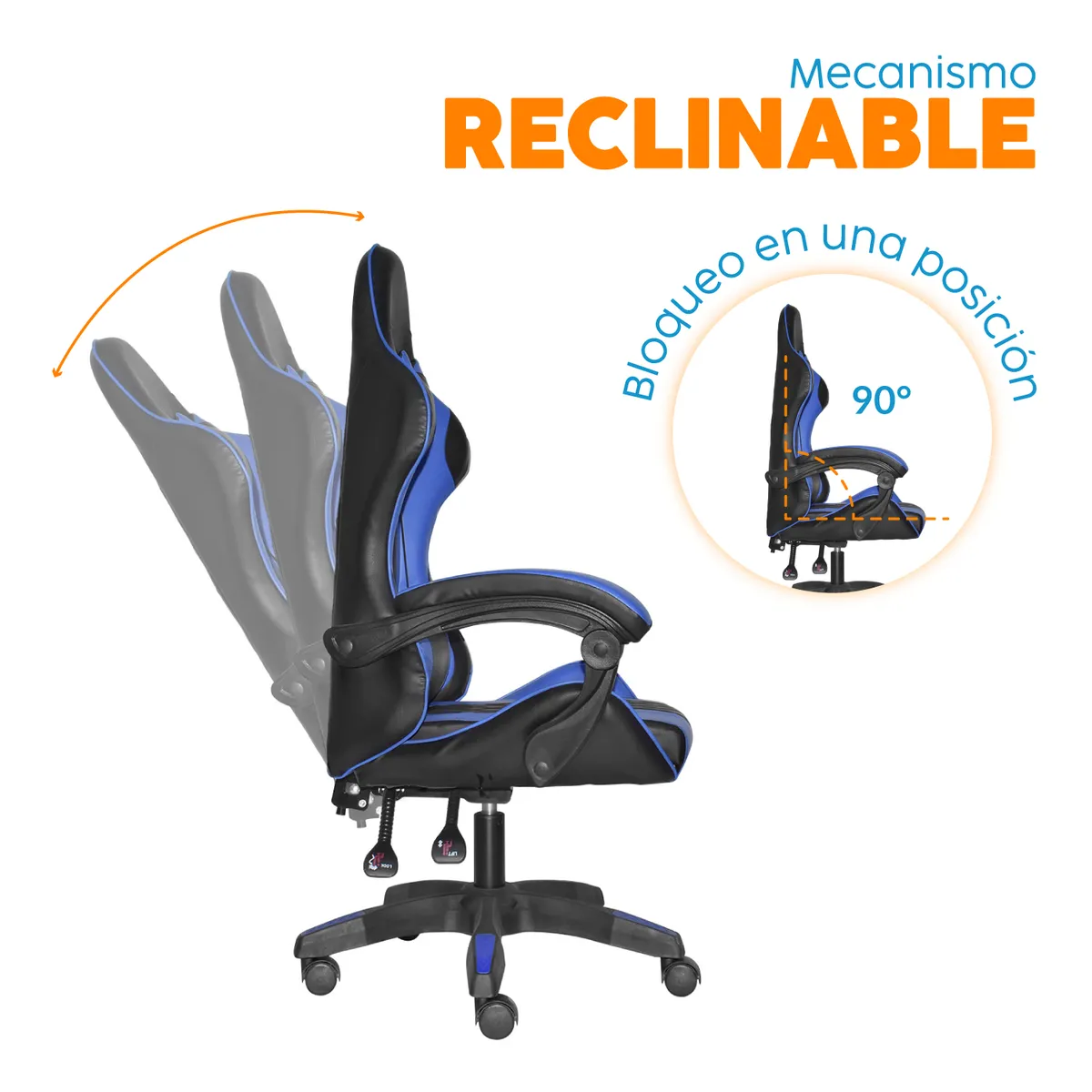 BONNO - Silla Gamer BYD Negro -Azul Bonno