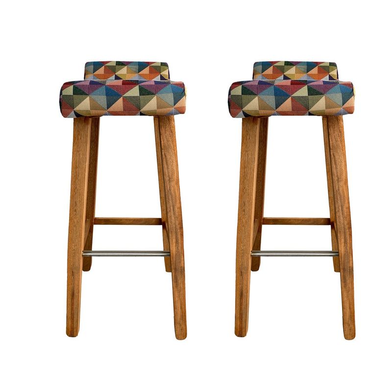 DKO DESIGN - Set X 2 Silla Bar Madera 85x32x44.5cm Tapizada Colors