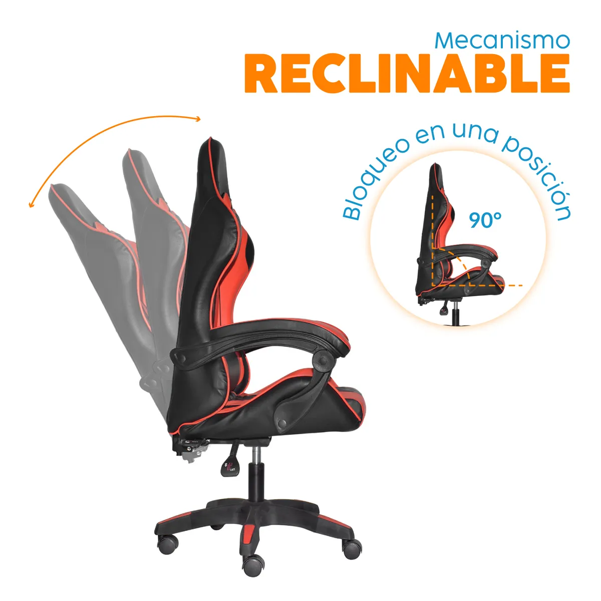 BONNO - Silla Gamer  BYD Negro -Rojo Bonno