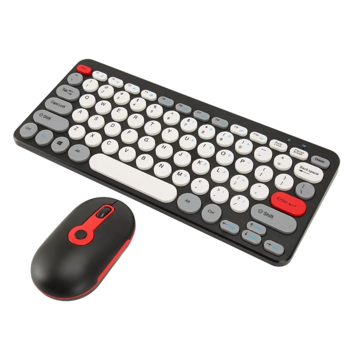 GENERICO - Combo Mini Teclado Y Mouse Inalambrico Retro Compacto