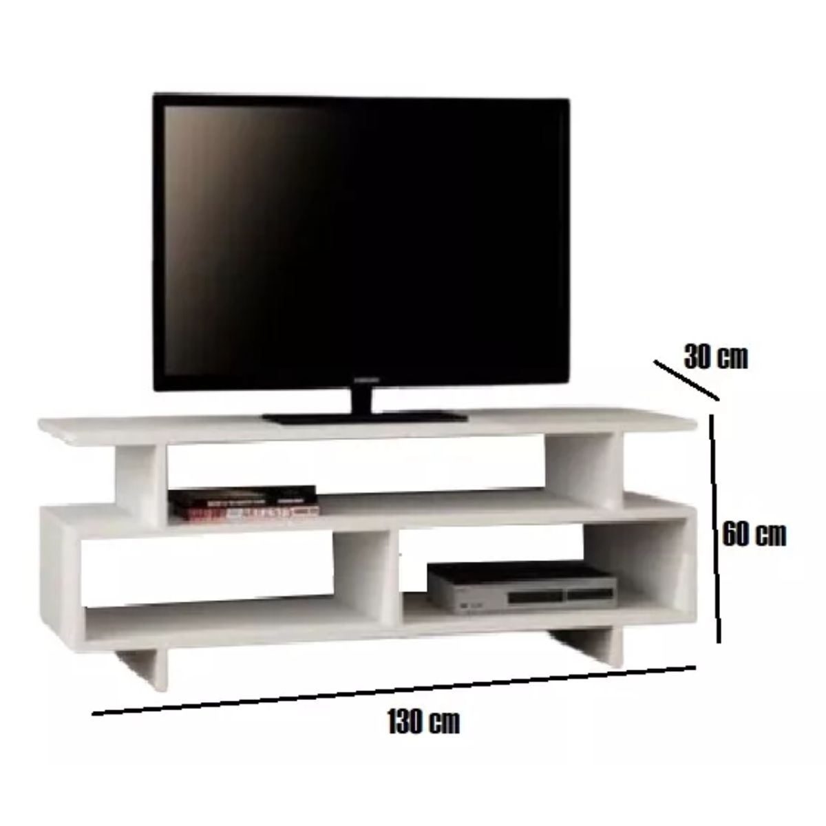 GENERICO - Mesa Tv, Centro De Entretenimiento, Televisión 130 Cm, Color Blanco