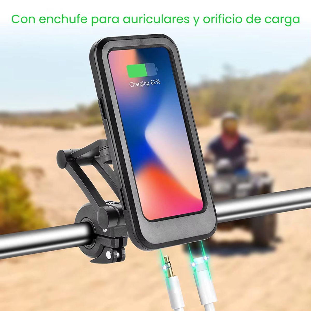GENERICO - Soporte Universal de Celular para Moto Impermeable Táctil 360