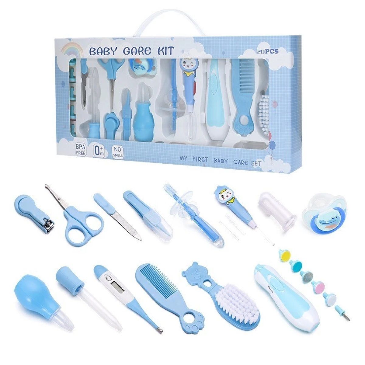MUNDO BEBE - Kit Aseo Bebe enfermeria 20 piezas Lima Eléctrica azul